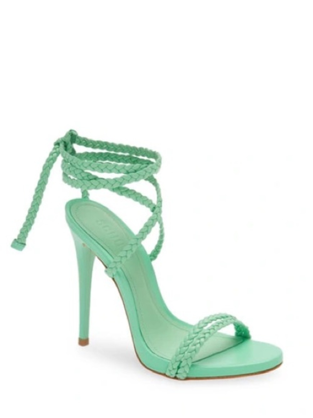 Schutz Jada Ankle Tie High Heel Sandals in deep mint
